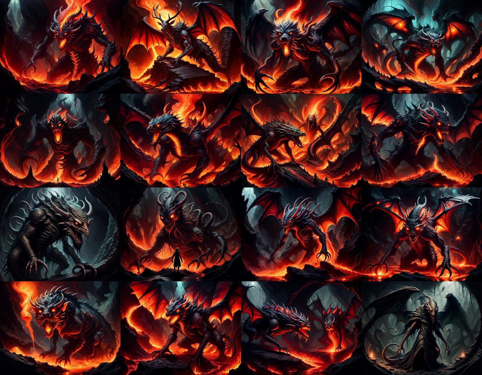 Dark Baroque Beast Descending into Infernal Abyss