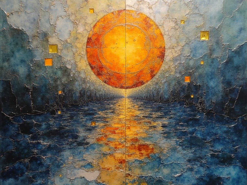 Breaking Geometry Petri Effect Silverpoint Resin Acrylic