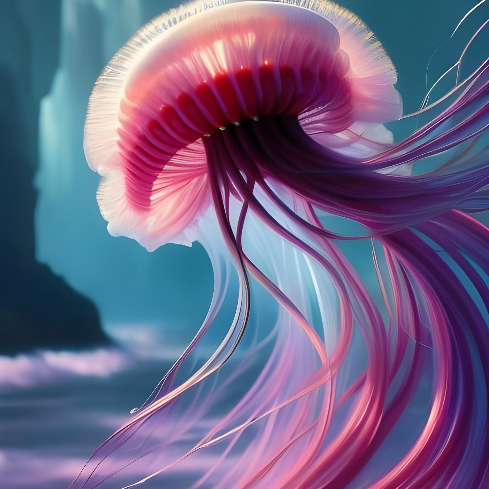 Jellyfish Concept Art in Hyperdetailed Style