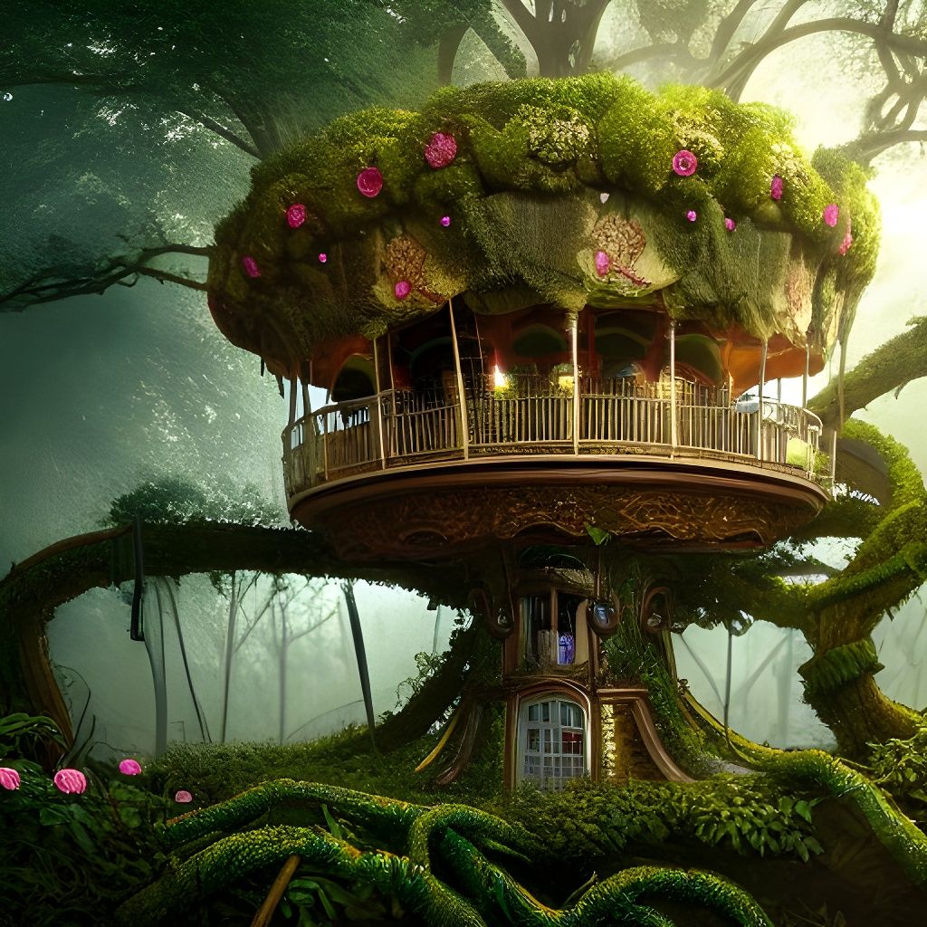 Carousel Treehouse in Fantasy Art Style