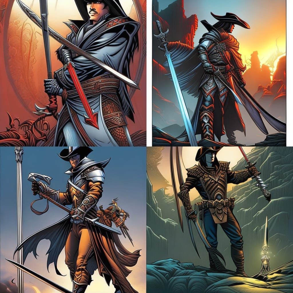 Matador Penguin Duel in Comic Book Style