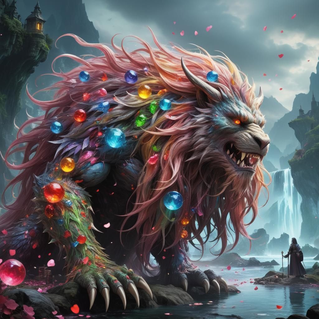 Monsters in Chaotic Valentine Wonderland, Retro Magazine Sty...