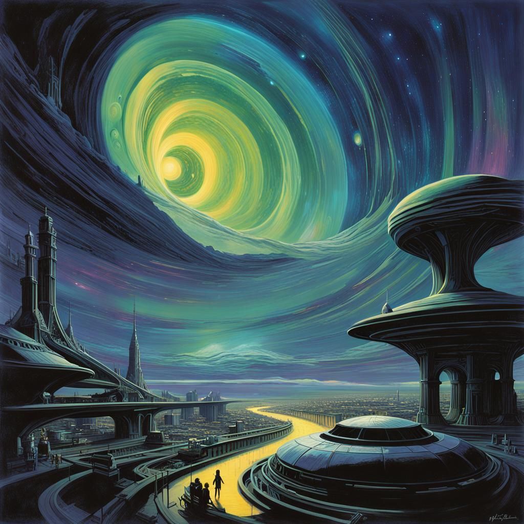 Extraterrestrial Horizon: Cosmic Vortex and Ethereal Light