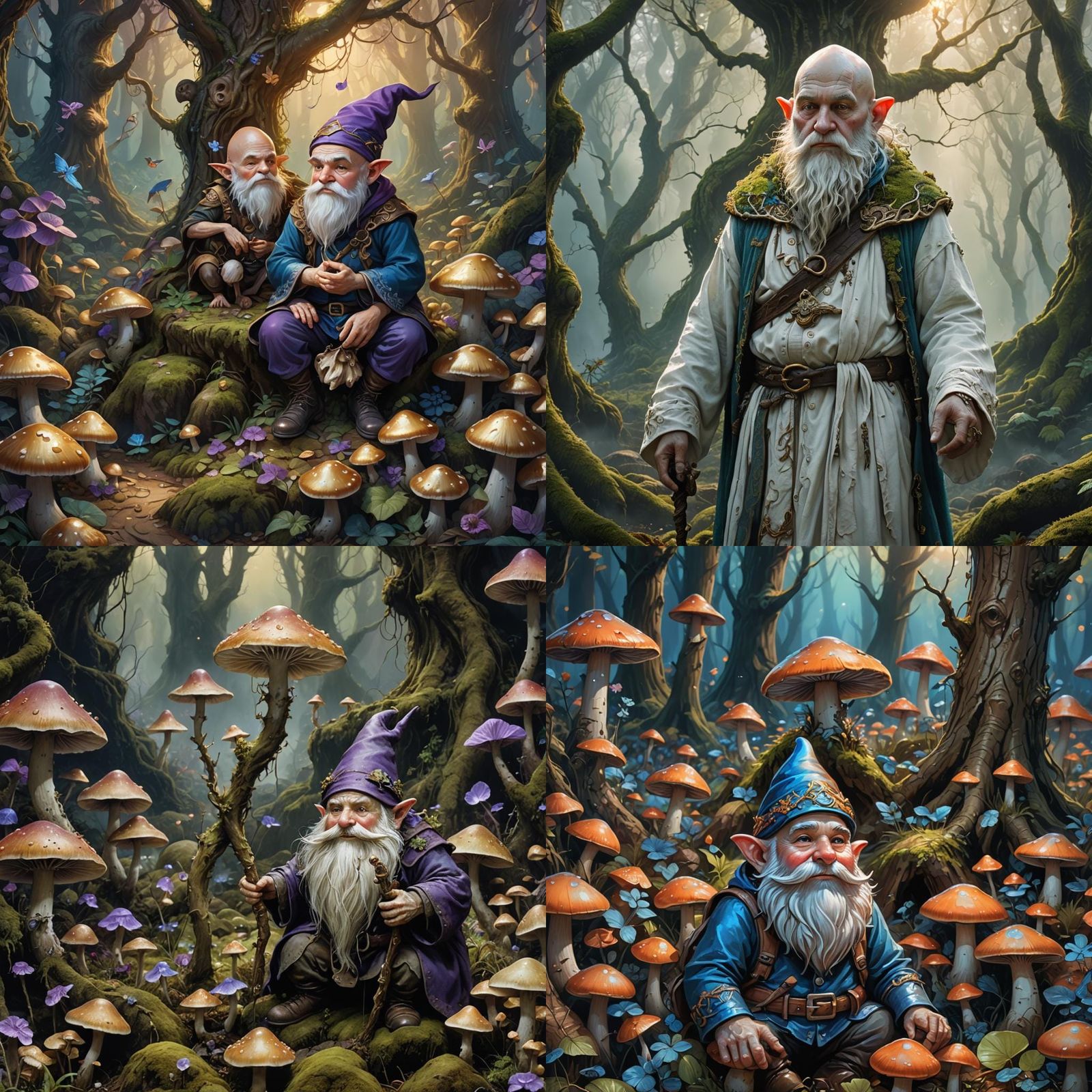 Fantastical Bald Gnome Matte Painting