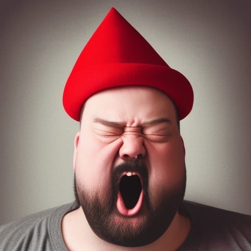 Screaming Man Portrait in Hyperrealistic Style