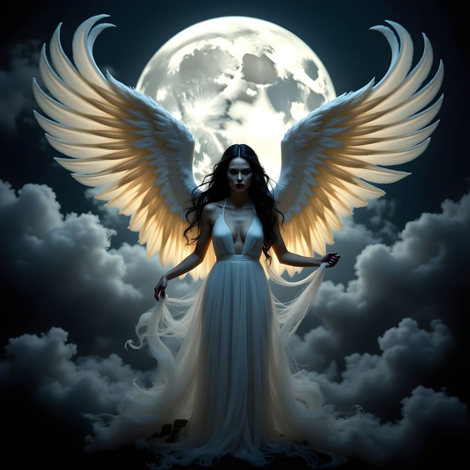 Surreal Goddess in Moonlit Splendor