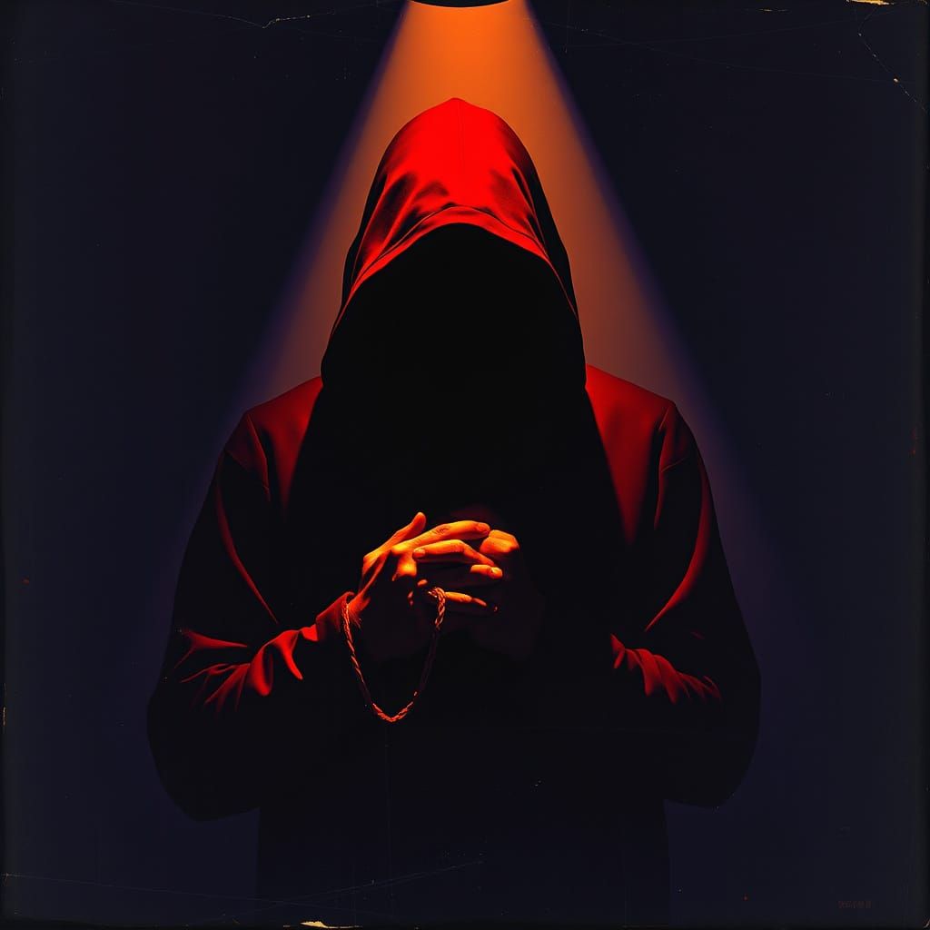 Figure Emerging From Shadows in Hyperspectral Style