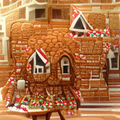 Festive Gingerbread House with Candy Decorations