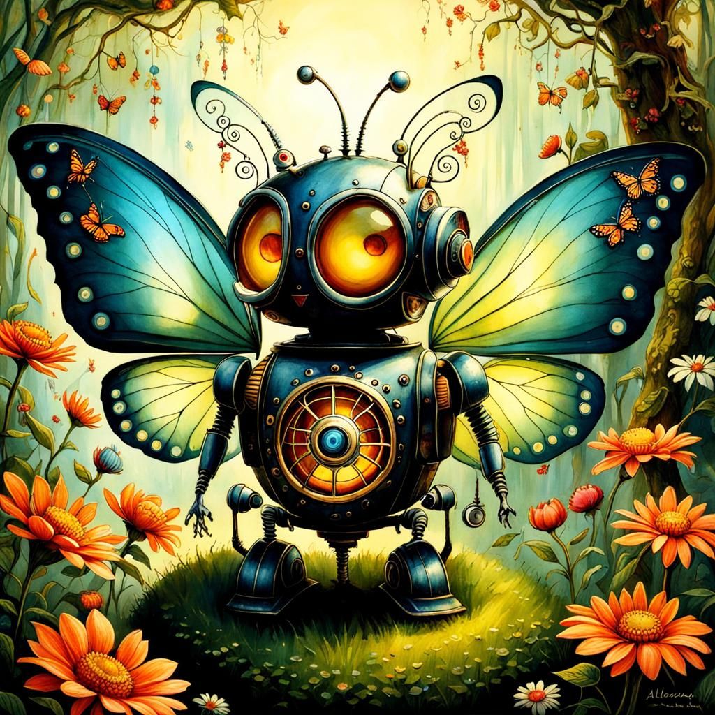Enchanting Robot Fairy with Butterfly Wings