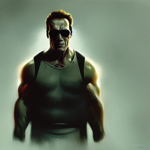 Arnold Schwarzenegger in Total Recall: Sinister Art