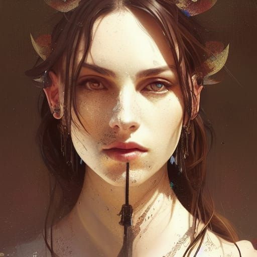 Love's Embrace: A Hyperdetailed Art Nouveau Portrait