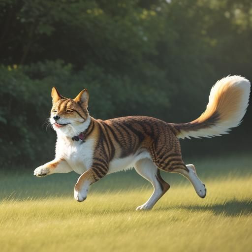 Italian Spinone Running in a Sunlit Field