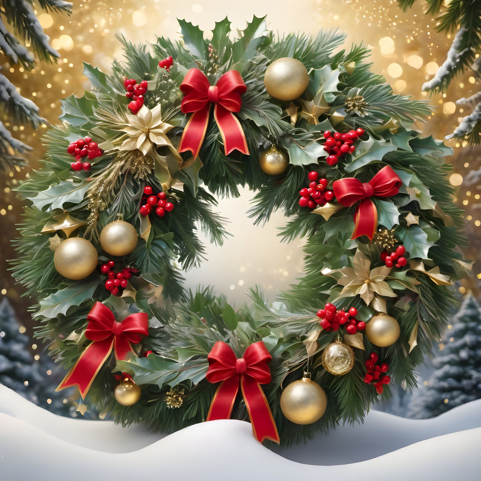 Winter Wonderland Christmas Scene in Vivid Detail