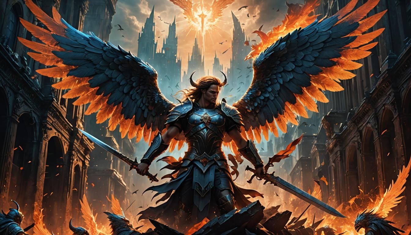 Angels and Demons Clash in Ruined City