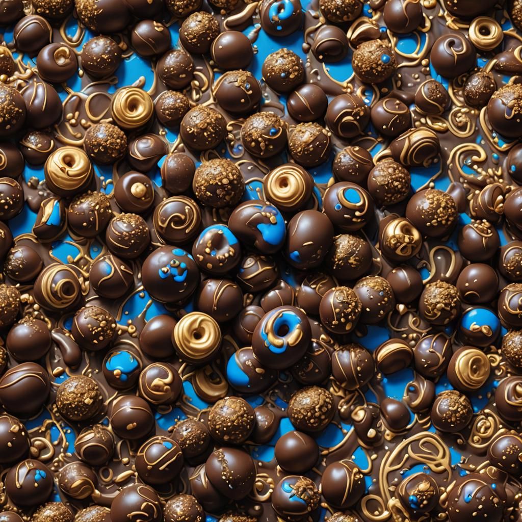 Chocolate-Covered Nuts in Fantastical Glowing Environment