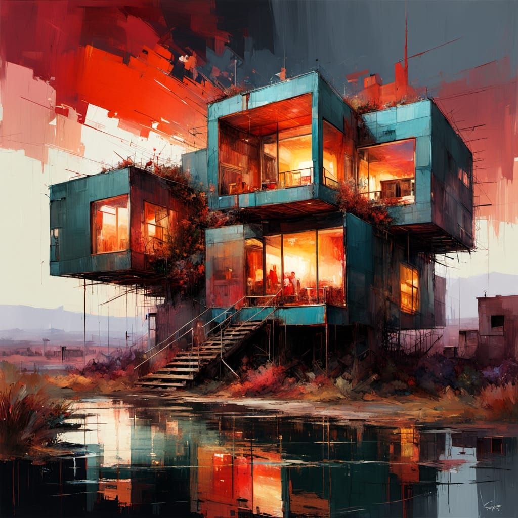 Abstract squares house