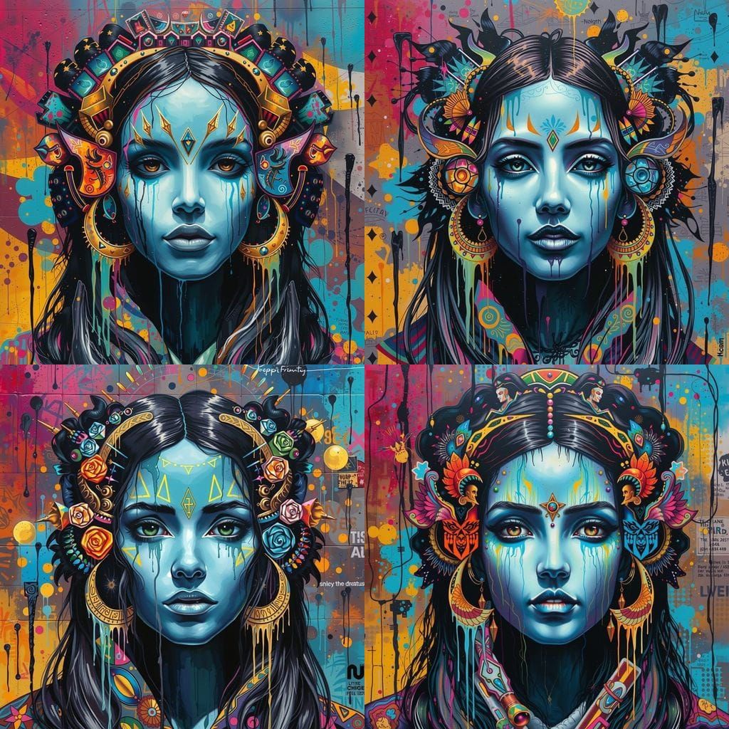 Goddess of Healing: Graffiti Art Portrait