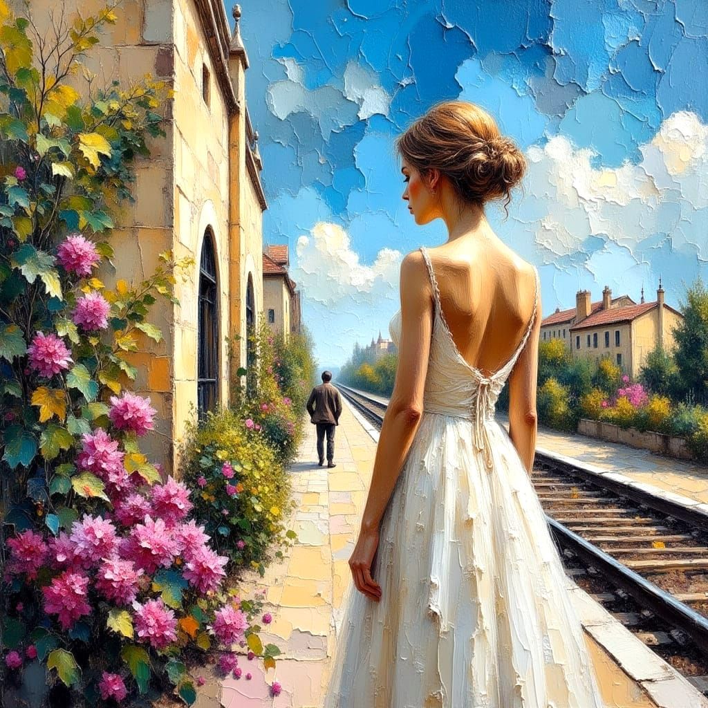 Impasto Painting: Woman Awaits Loved One