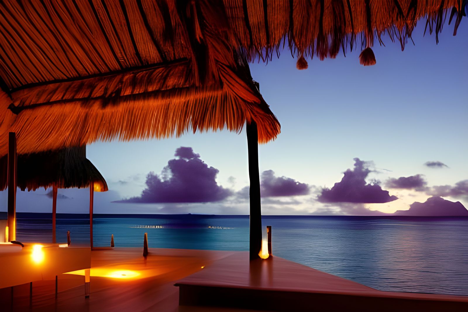 Polynesian Sunset: Luxury with Dim Lighting