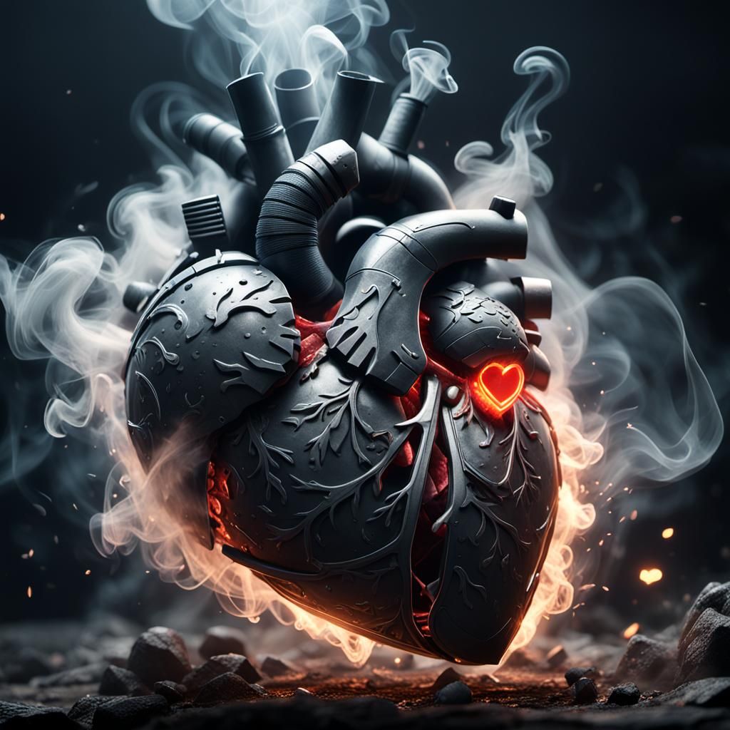 Smoked Heart: Detailed 3D Render