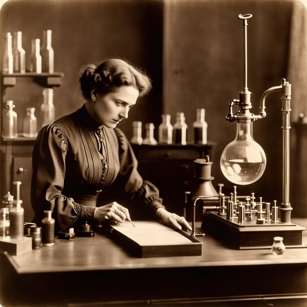 Marie Curie's Radium Lab: Sepia Photo, Circa 1900