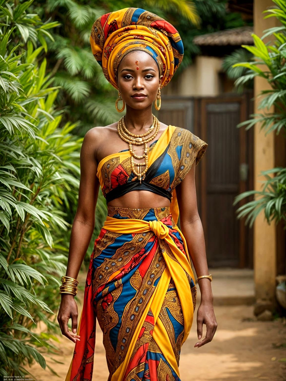 Nigerian Woman in Modern African Fashion
