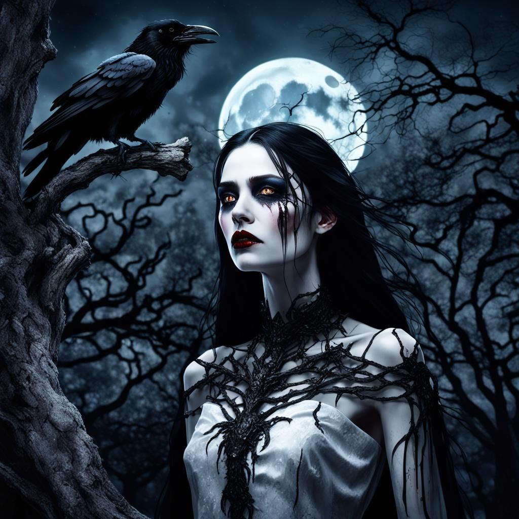 Vampire Queen in Dark Gothic Surrealism