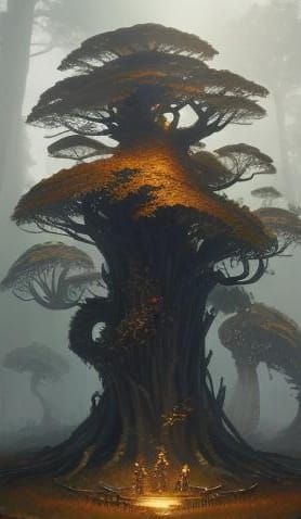 Autumnal Treant in Dark Fantasy Style