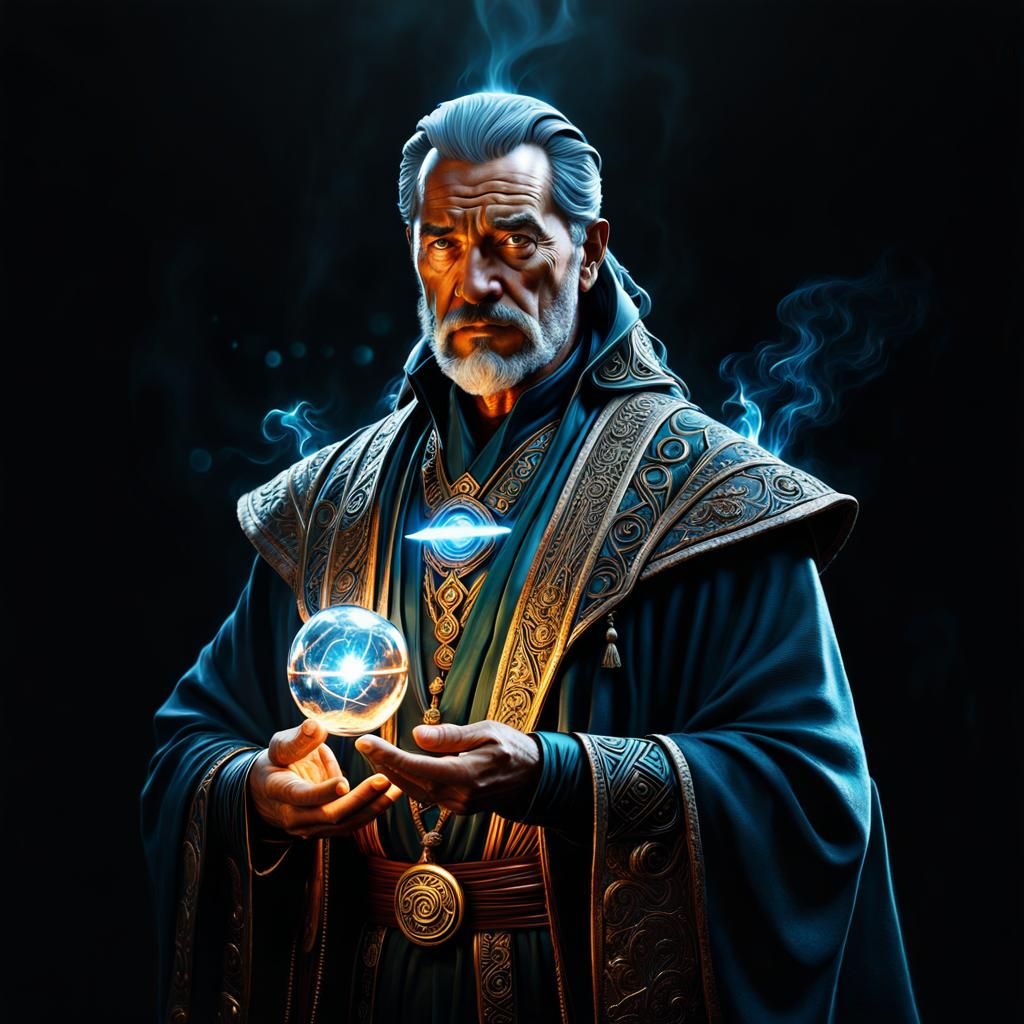 Ancient Sorcerer and Modern Sorceress, Cubist Art