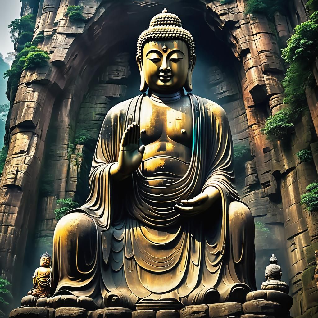 Giant Buddha Statue Discovery in Chongqing: Detailed Matte P...