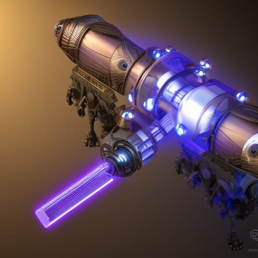 Steampunk Purple Glow Lightsaber with Intricate Details