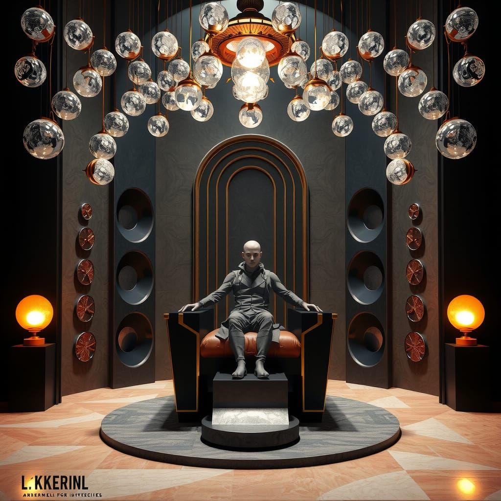 Surreal Temple of Sonic Alchemy in Neon Futurist Style