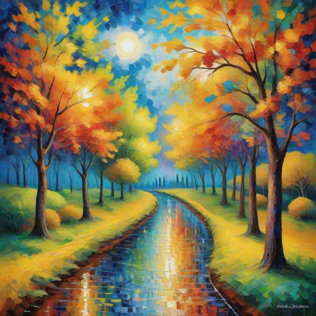 Modern Renaissance Masterpiece in Neo-Impressionist Style