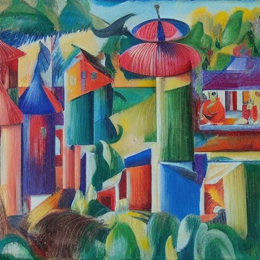 Jupiterian Birdhouses in Expressionist Style