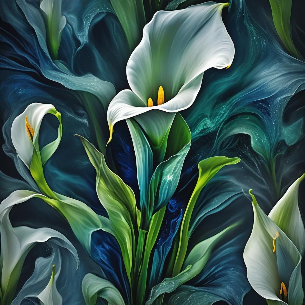 Surreal Calla Lily Fae in Surrealist Style