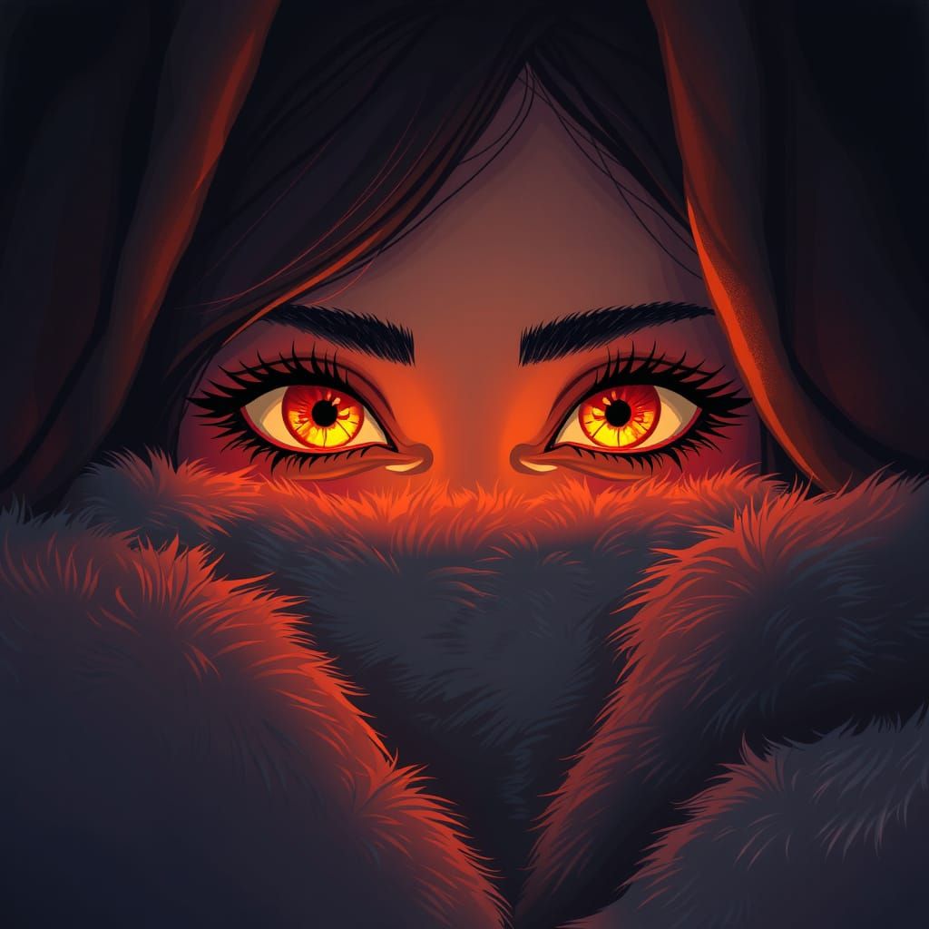 Intimate Eyes in Warm, Moody Lighting