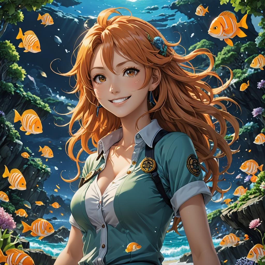 Anime Girl Nami: Hyper-Detailed Manga Key Visual