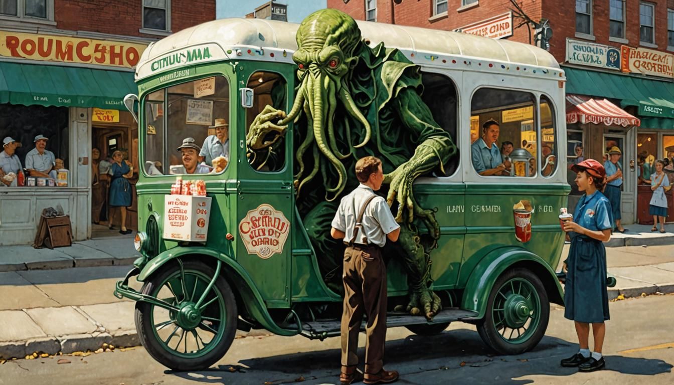 Ice Cream Man by Norman Rockwell