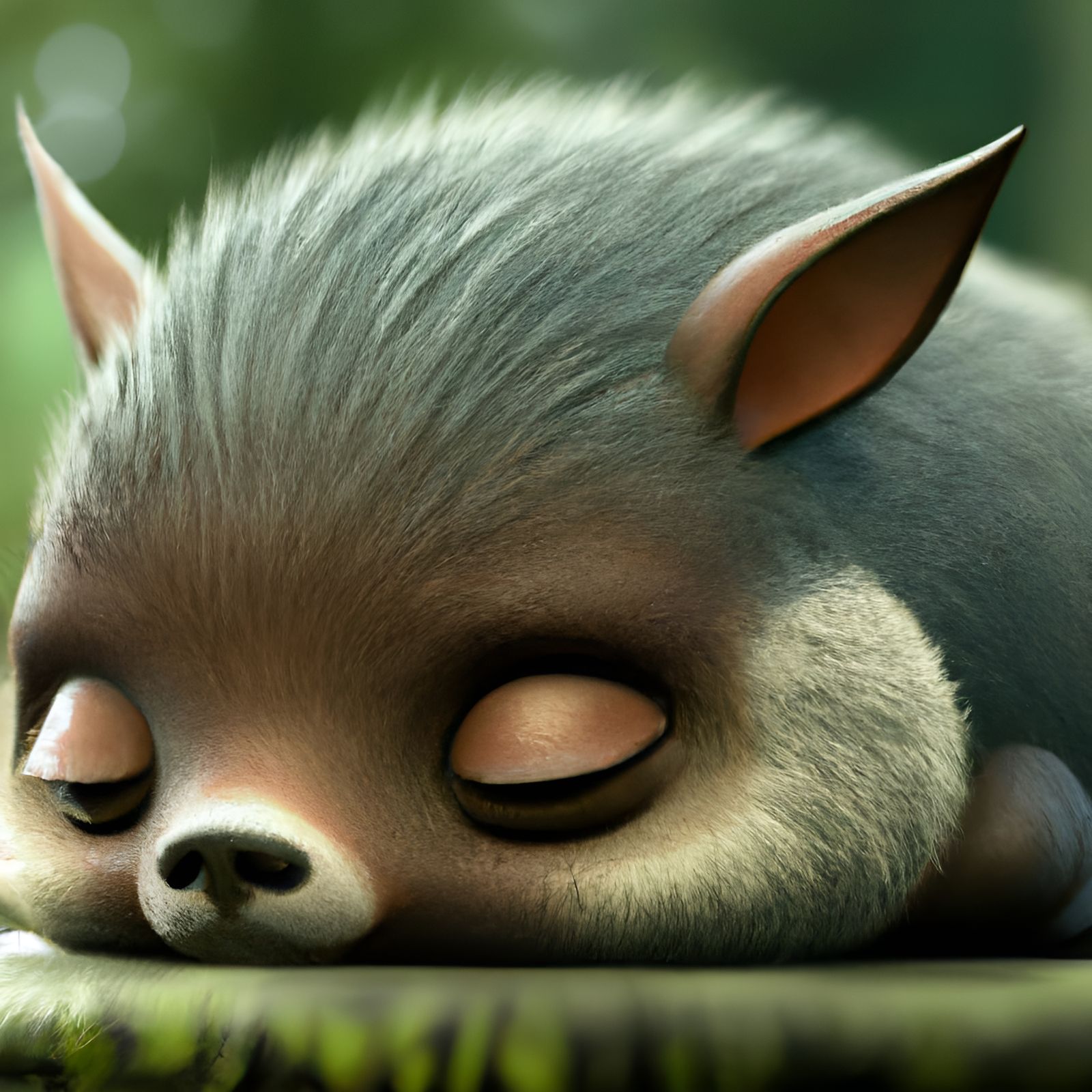 Adorable Sleeping Animal in Detailed 3D Rendering