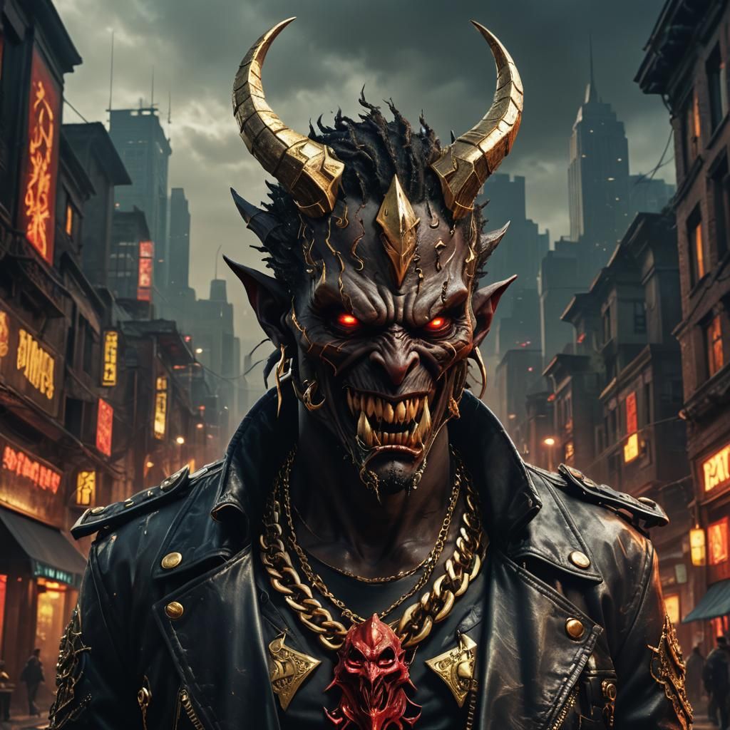 Gangster Demon Portrait in Unreal Engine 5 Style