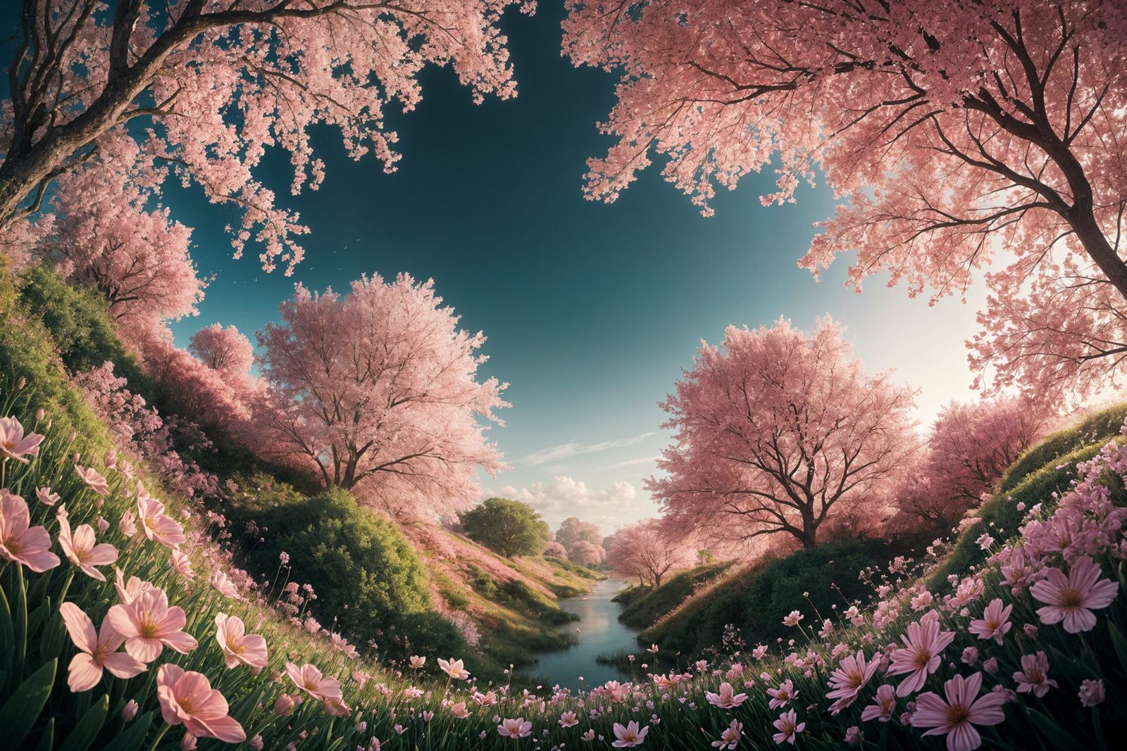 Springtime Paradise in Hyper-Realistic Detail