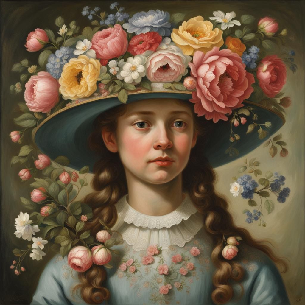 Stone Portrait of Redhead in Art Deco Style