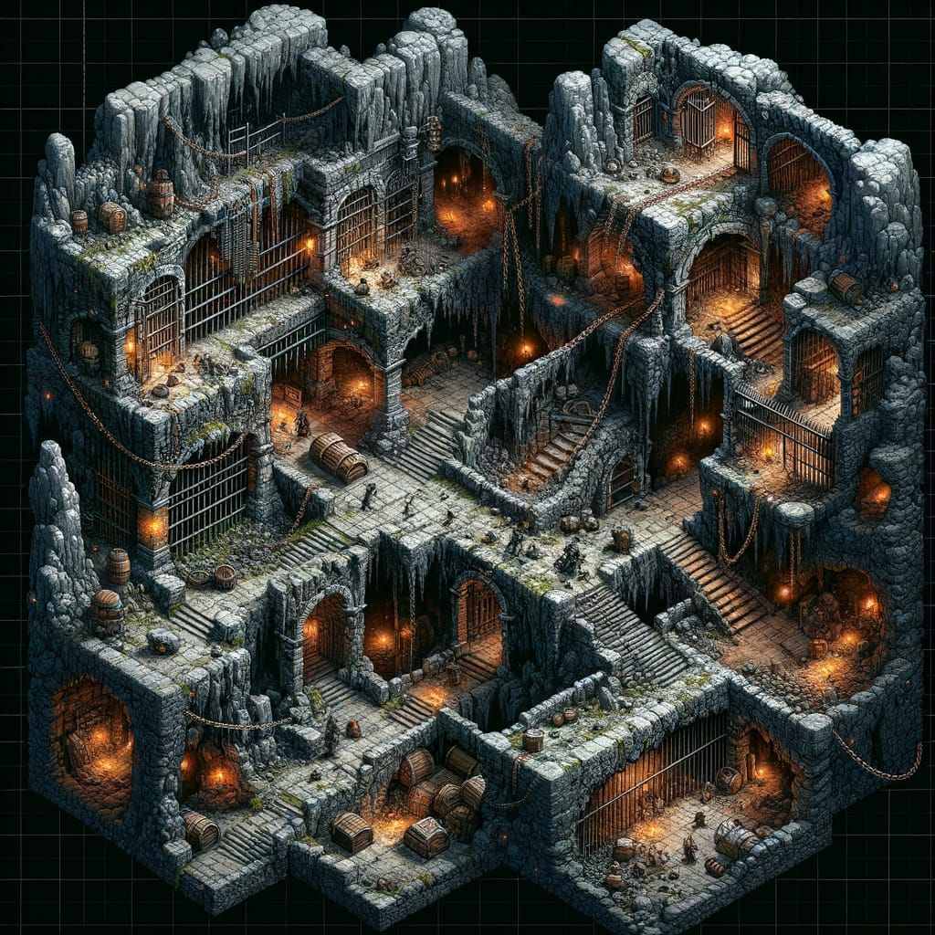 Isometric Dark Fantasy Dungeon Lair