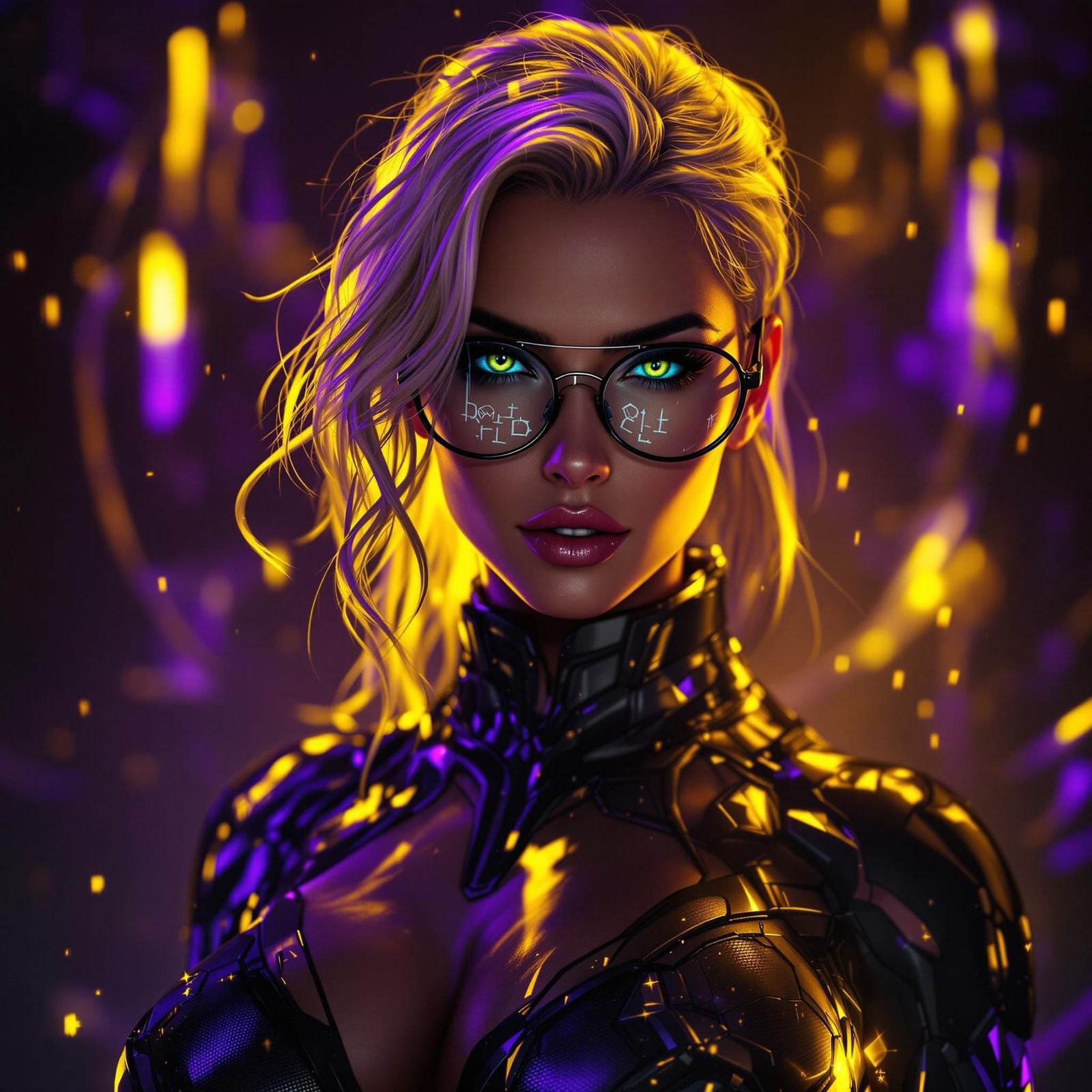 Fantasy Woman in Bodysuit with Dynamic Lighting