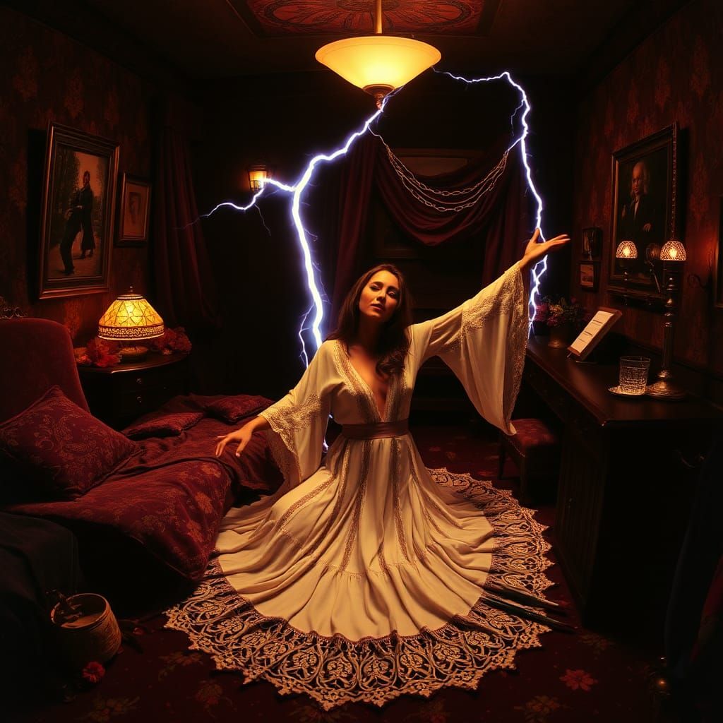 Bohemian Room with Lace and Paper Flowers