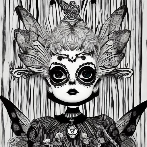 <lora:BWRed Dolls:1.0>  Crayon drawings ,surreal  friendly c...