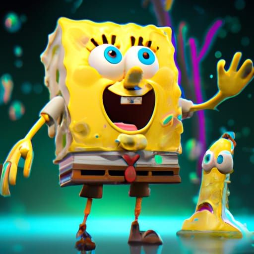 Spongebob 3D Digital Art: Pixar, Disney Style