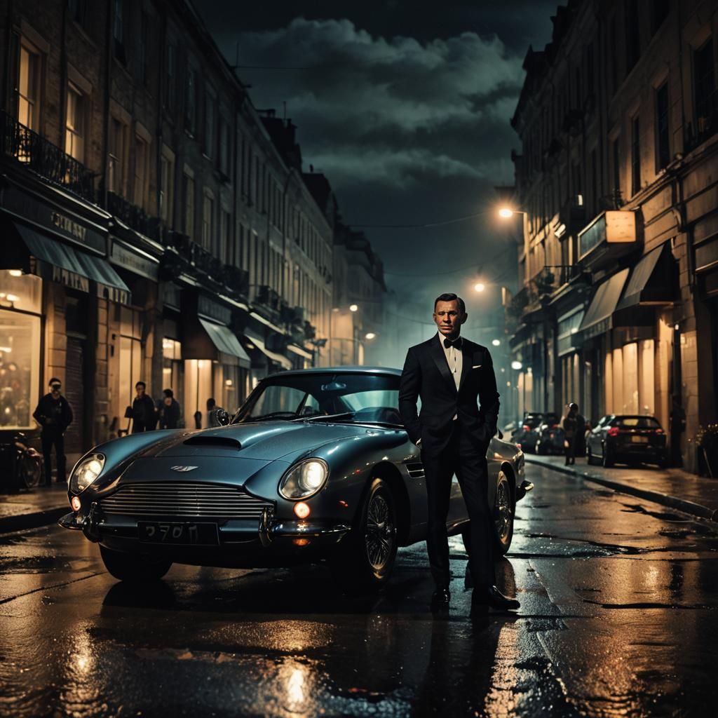 James Bond and His Toyota: A Cinematic Film Still