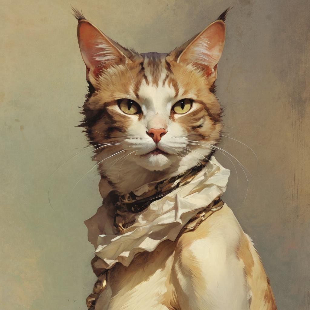 Abyssinian Cat Portrait in Comic Book Style