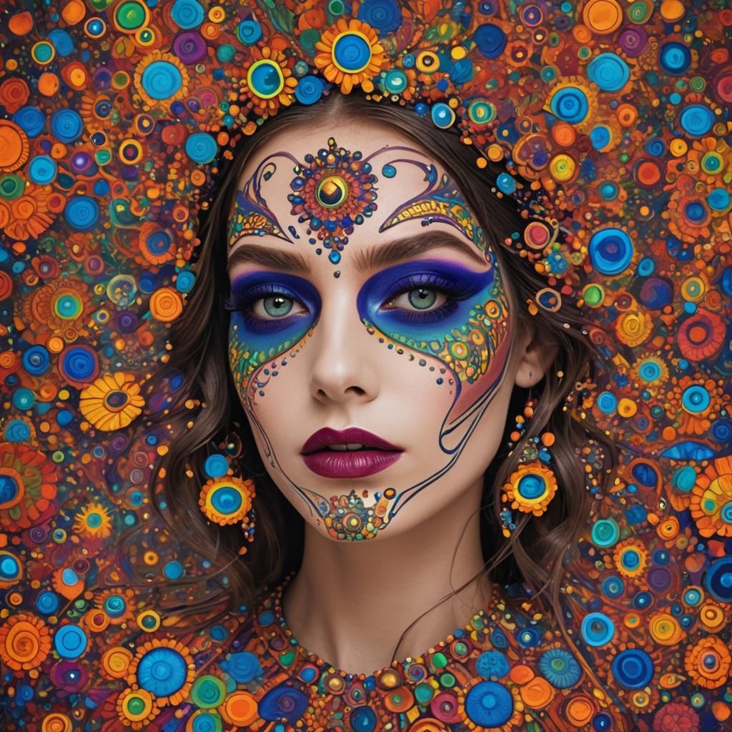 Psychedelic Makeup Art: A Vibrant, Surreal Design